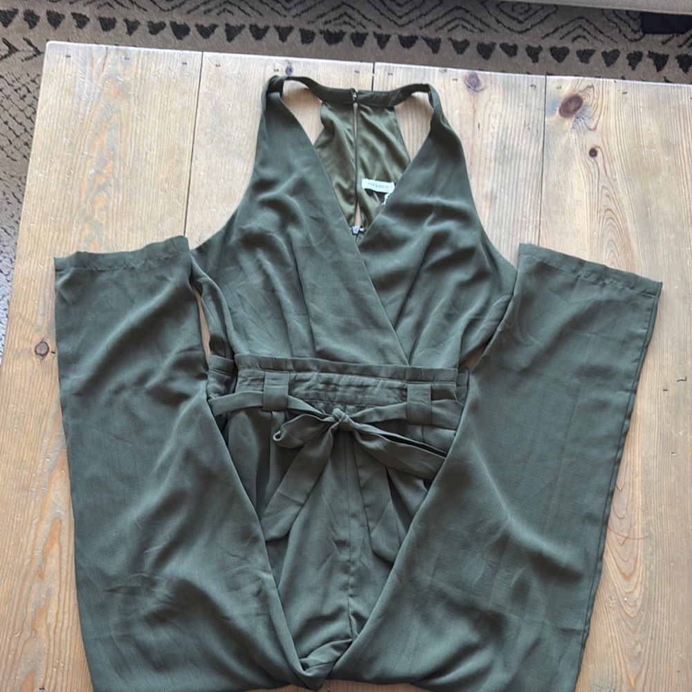 Olive Green Sleeveless Jumpsuit